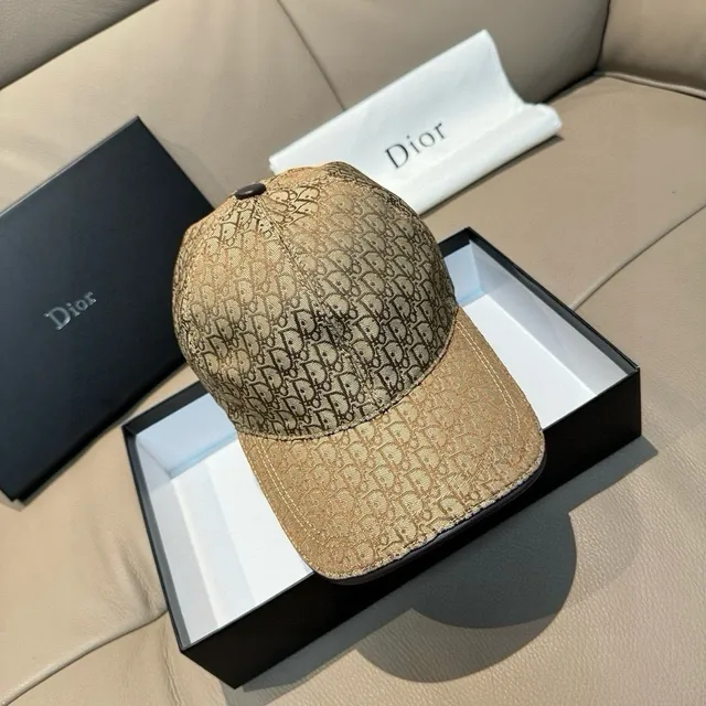 Dior Beige Brown Oblique Monogram Print Structured Six-Panel Baseball Cap 8