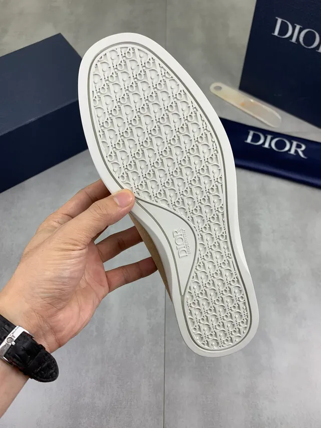 Dior daim beige blanc haut Penny Strap Loafer 2