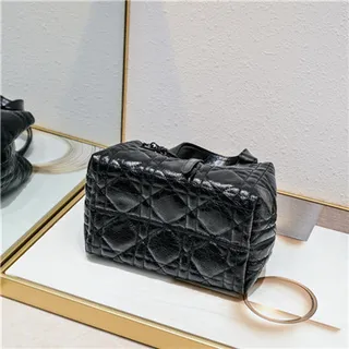 Dior Book Tote Pink Quilted Diamond Stitching Rolled Leather Handles Tote Bag 15