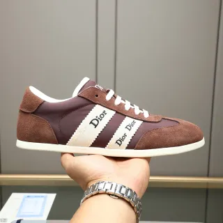 Dior Brown Beige Suede And Textile Upper Striped Side Bands Lifestyle Sneakers