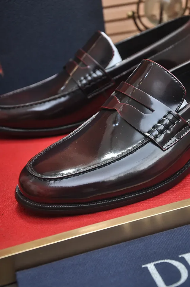 Dior Burgundy Patent Leather Penny Loafer Loafers 2