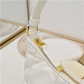 Dior Caro Monogram Canvas Black and Beige Underarm Bag 6