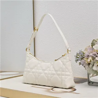 Dior Caro Monogram Canvas Black and Beige Underarm Bag 8