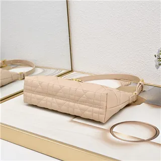Dior Caro Monogram Canvas Black and Beige Underarm Bag 13