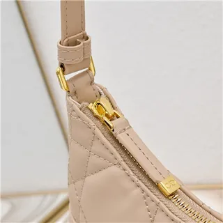 Dior Caro Monogram Canvas Black and Beige Underarm Bag 14