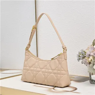 Dior Caro Monogram Canvas Black and Beige Underarm Bag 17