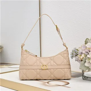 Dior Caro Monogram Canvas Black and Beige Underarm Bag 19