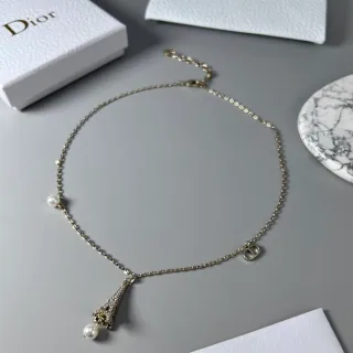 Dior Eiffel Tower Pearl Pendant Necklace