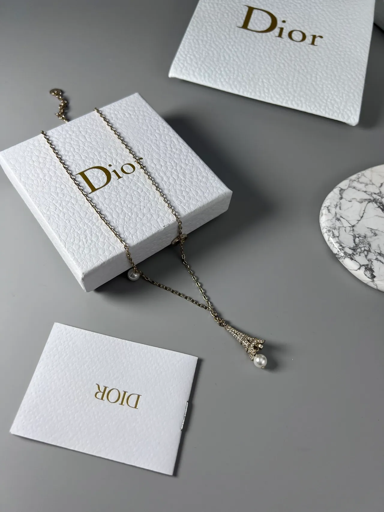 Dior Eiffel Tower Pearl Pendant Necklace 5