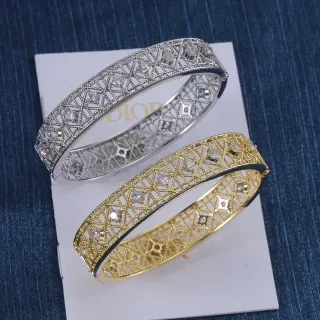 Dior Bracelets Manchette Géométriques Lattice en Cristal à Charnière