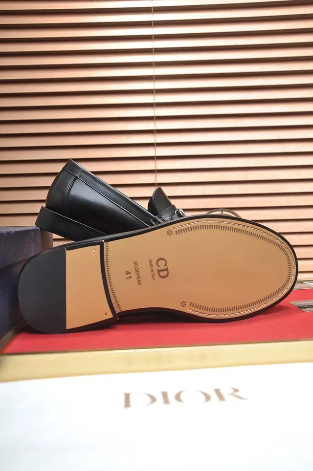 Dior Horsebit Black Leather Moc-Toe Construction Loafer 3