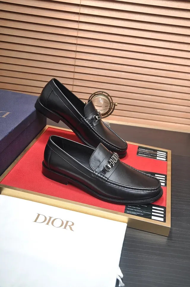 Dior Horsebit Black Leather Moc-Toe Construction Loafer 4