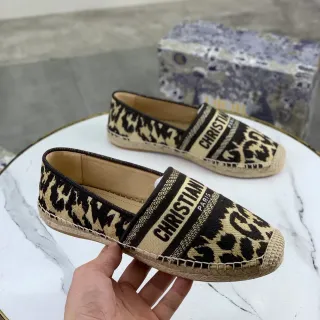 Dior J'Adior Leopard-Print Slip-On Espadrille Boat Shoes