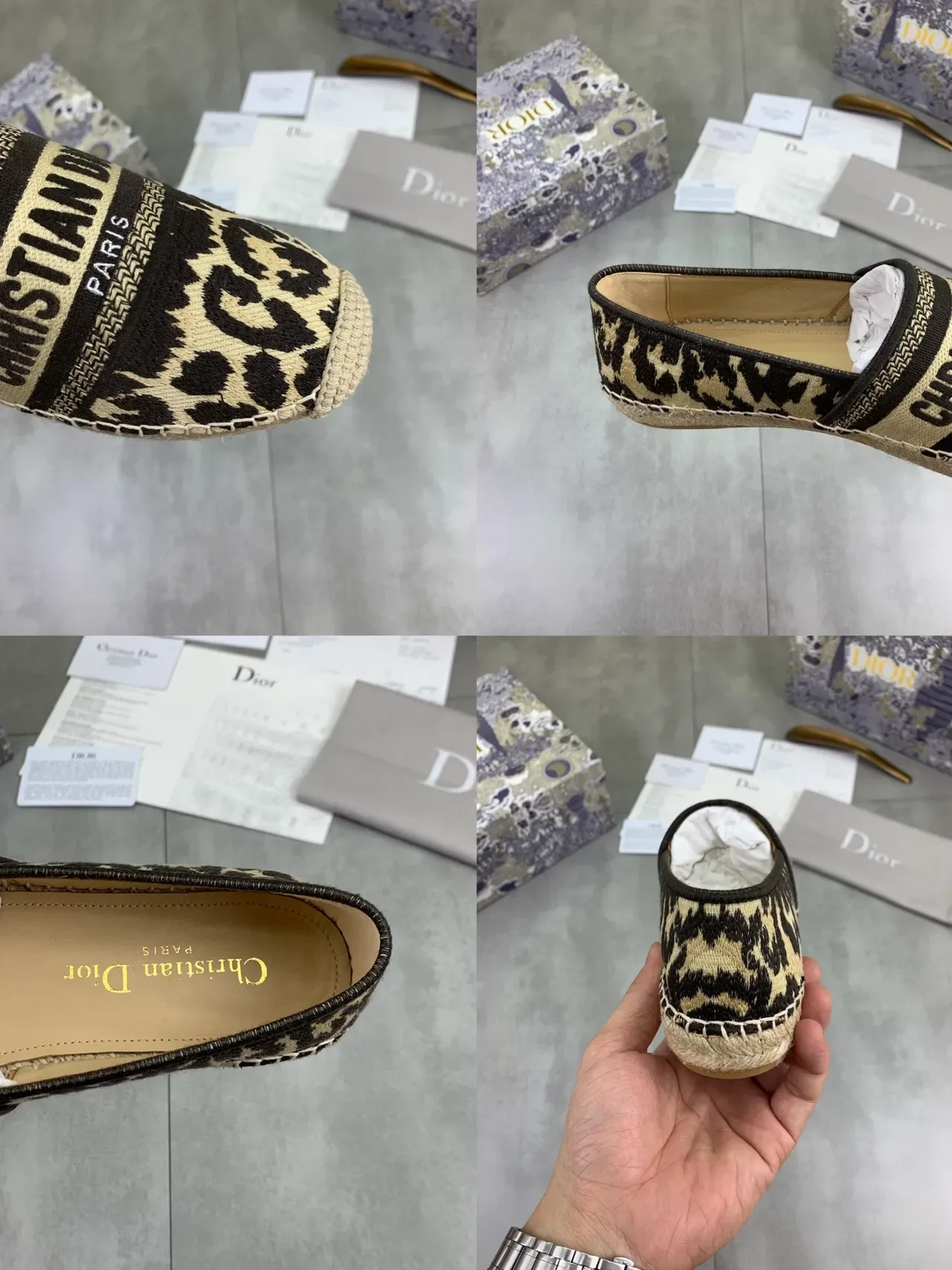 Dior J'Adior Leopard-Print Slip-On Espadrille Boat Shoes 2