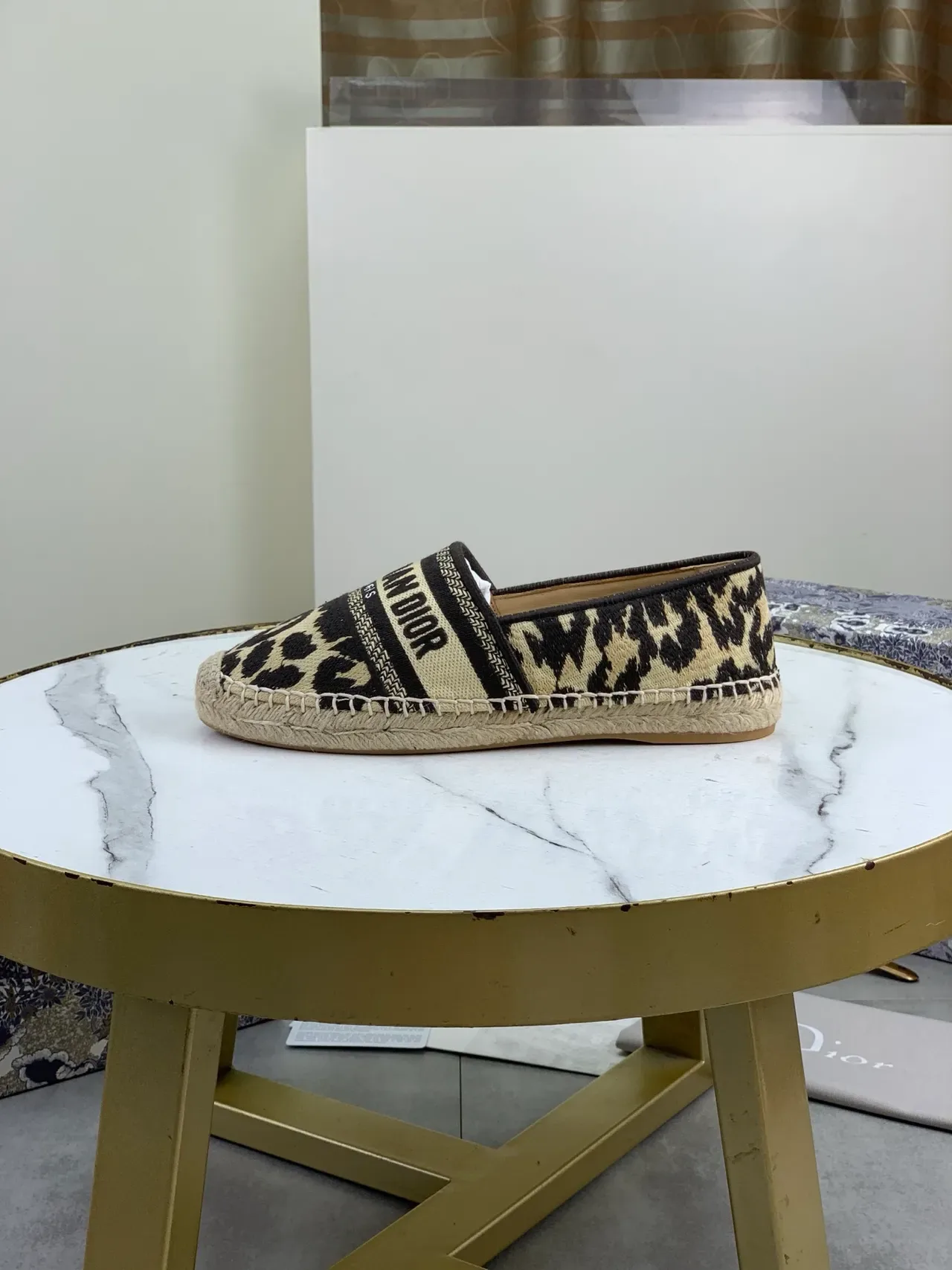 Dior J'Adior Leopard-Print Slip-On Espadrille Boat Shoes 5