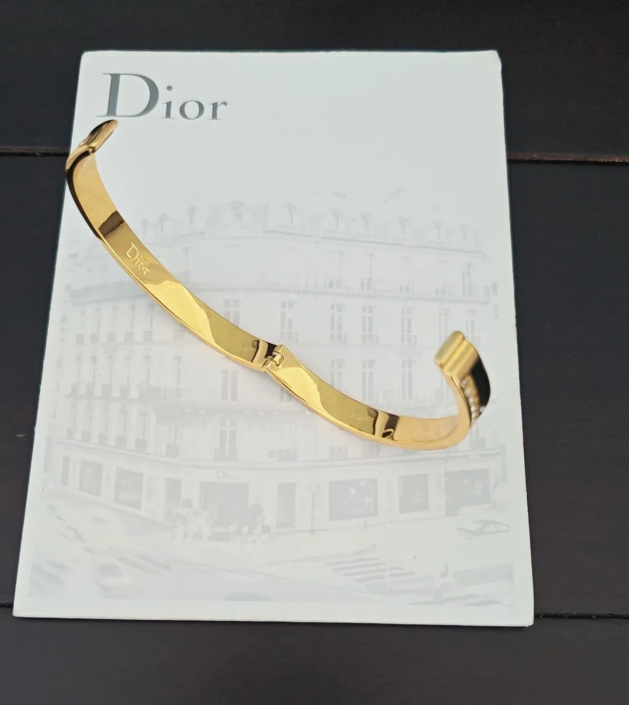 Dior La D de Dior Pulseira de Esmalte Preto e Dourado Motivo de Laço 2