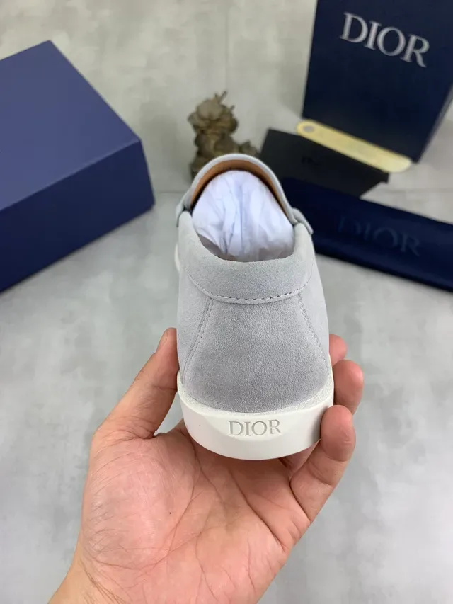 Dior Loafer Light Gray Suede CD-Logo Buckle Loafers 2