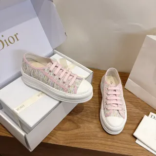 Dior Multicolor Pink Jacquard Upper Contrast Laces And Piping Lifestyle Sneakers