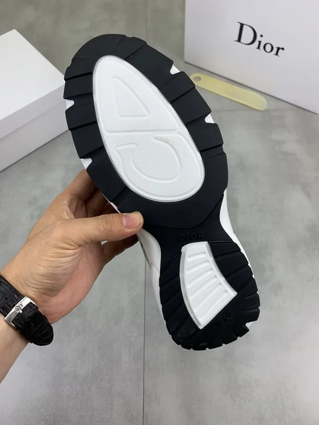 Dior Navy White Monogram Jacquard Leather Overlays Lifestyle Sneakers 3