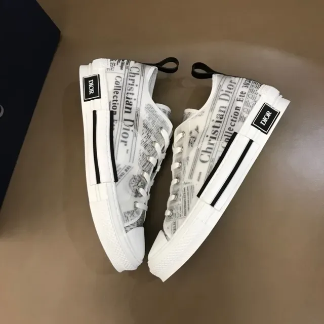 Dior Newspaper-Print Low-Top Lifestyle Sneakers 5