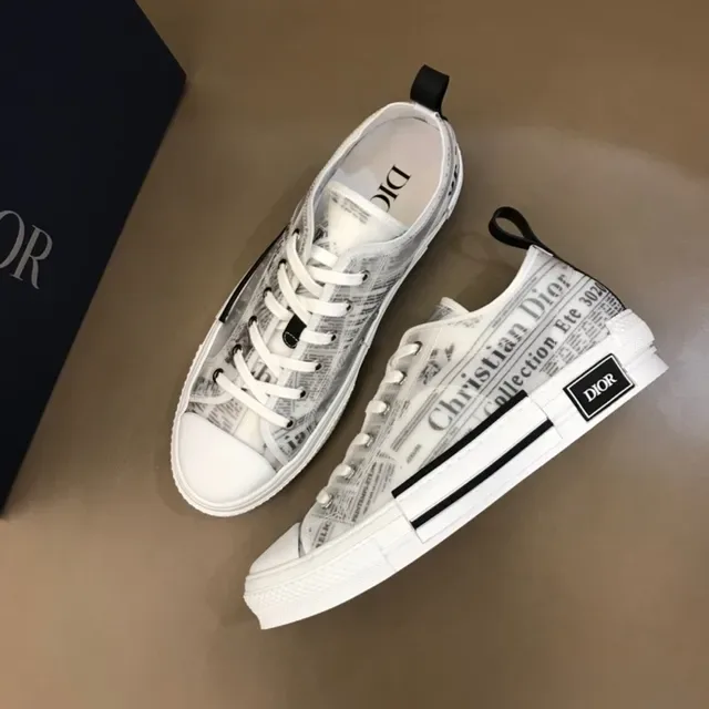 Dior Newspaper-Print Low-Top Lifestyle Sneakers 6
