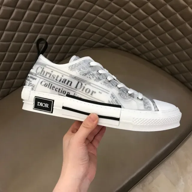 Dior Newspaper-Print Low-Top Lifestyle Sneakers 7