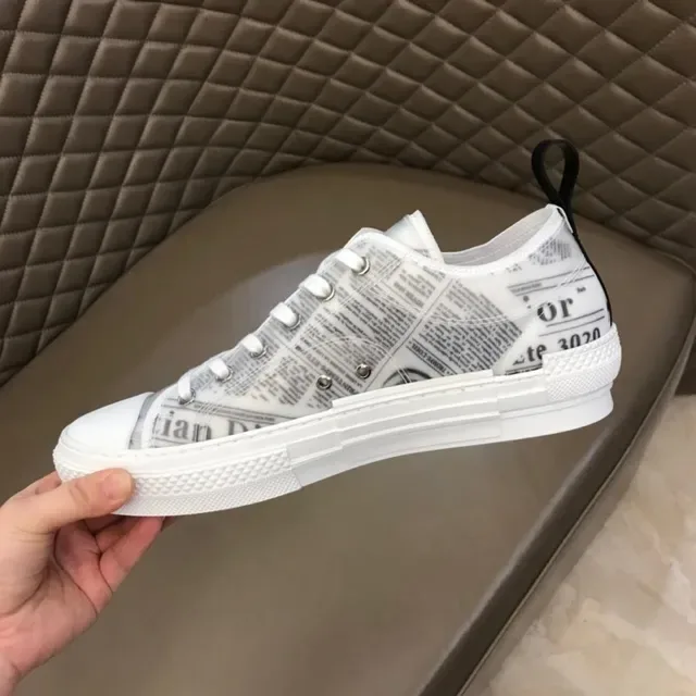 Dior Newspaper-Print Low-Top Lifestyle Sneakers 9
