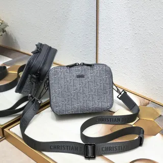 Dior Oblique Jacquard Gray Crossbody Messenger Bag