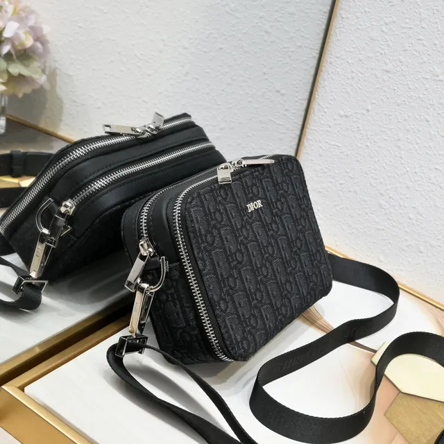 Dior Oblique Jacquard Bolsa mensageira cinza 9