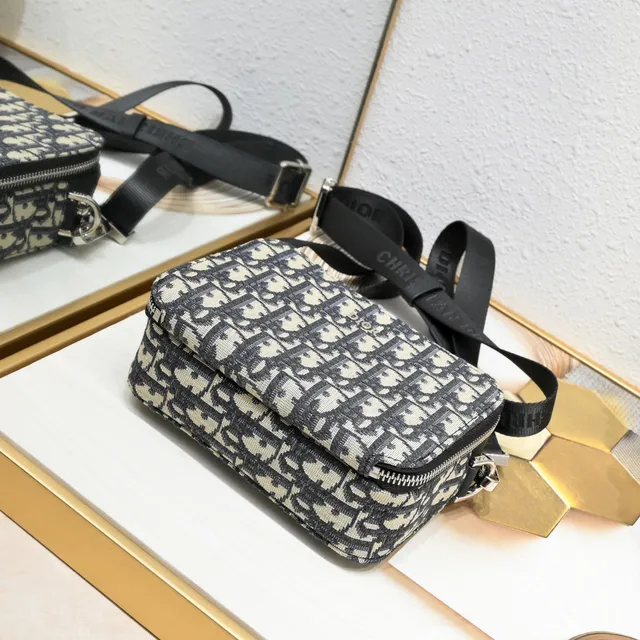 Dior Oblique Jacquard Bolsa mensageira cinza 20