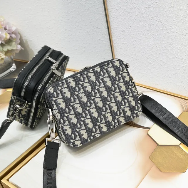 Dior Oblique Jacquard Bolsa mensageira cinza 22