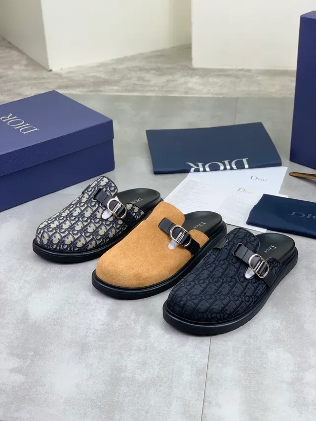 Dior Oblique Monogram Canvas Black Strap Slippers 6
