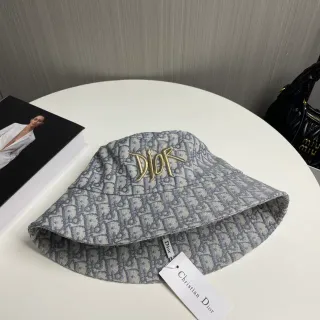Dior Oblique Monogram Gold Logo Bucket Hat