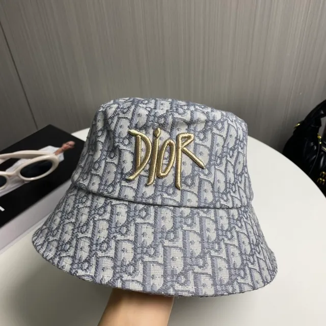 Dior Oblique Monogram Gold Logo Bucket Hat 3