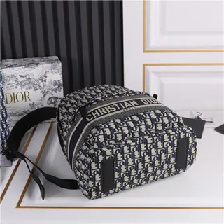 Dior Oblique Monogram Navy and Beige Casual Backpack 5