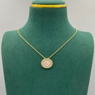 Collier Dior Ovale Rose Émail Cristal