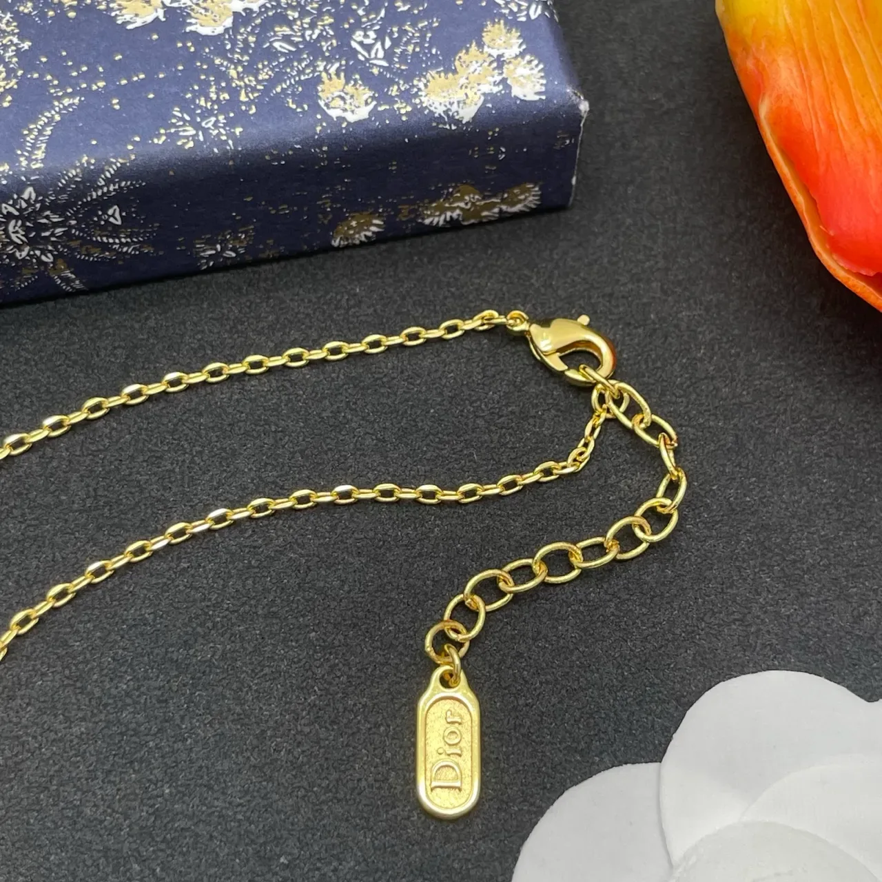 Dior Oval Pink Enamel Crystal Pendant Necklace 6