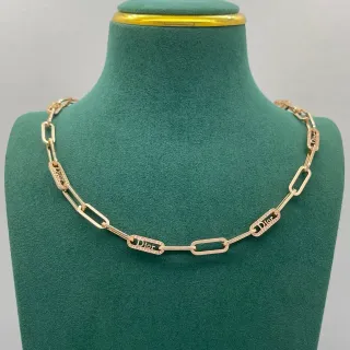 Dior Paperclip-Link Logo Chaîne Collier