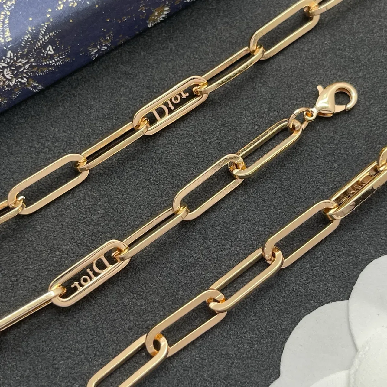 Dior Paperclip-Link Logo Chain Necklace 3