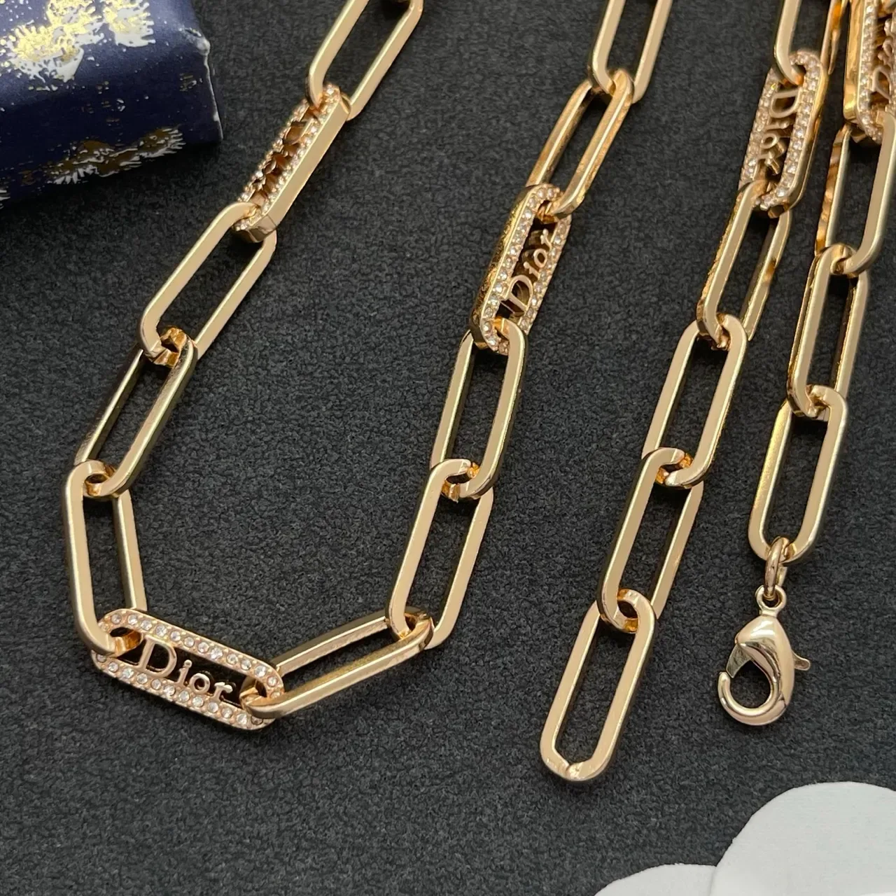 Dior Paperclip-Link Logo Chain Necklace 5
