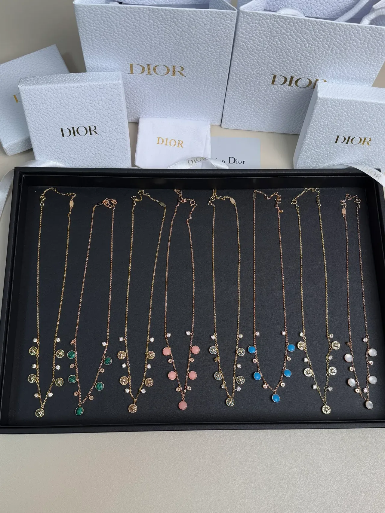 Dior Rose des Vents Colier Multi-Pendant Cristal et Émail 5