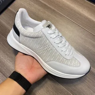 Dior White Black Monogram Jacquard Upper Perforated Toe Cap Lifestyle Sneakers