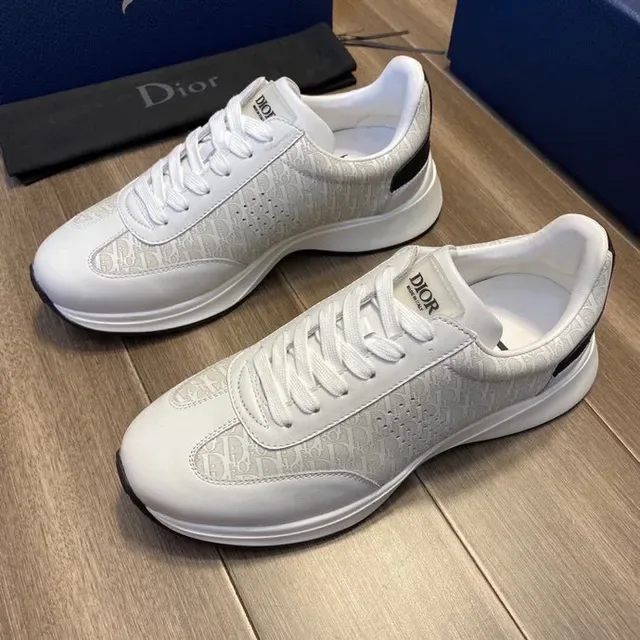 Dior White Black Monogram Jacquard Upper Perforated Toe Cap Lifestyle Sneakers 3