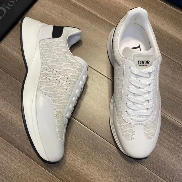 Dior White Black Monogram Jacquard Upper Perforated Toe Cap Lifestyle Sneakers 4