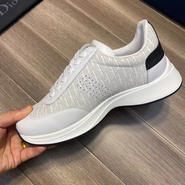 Dior White Black Monogram Jacquard Upper Perforated Toe Cap Lifestyle Sneakers 5