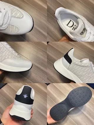 Dior White Black Monogram Jacquard Upper Perforated Toe Cap Lifestyle Sneakers 7