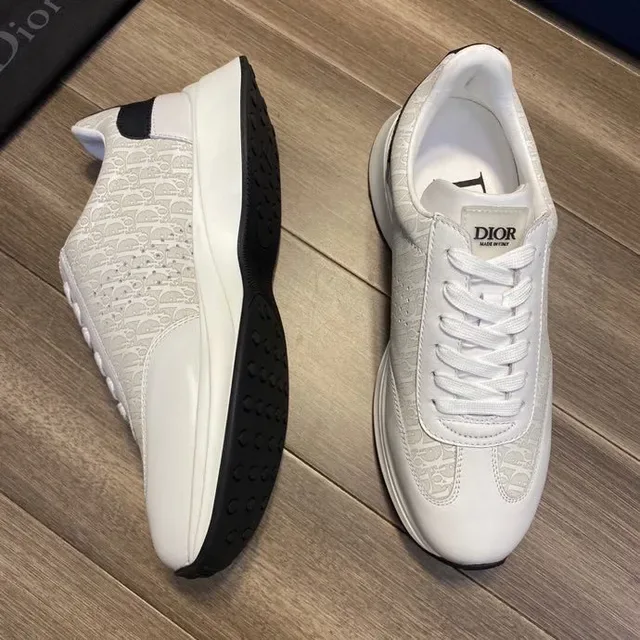Dior White Black Monogram Jacquard Upper Perforated Toe Cap Lifestyle Sneakers 9