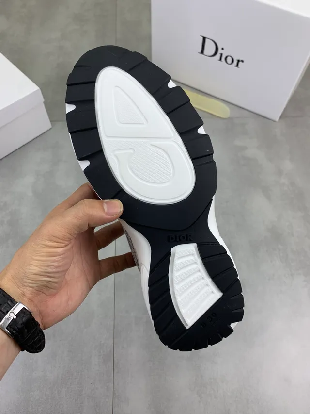 Dior White Gray Monogrammed Textile Leather Overlays Lifestyle Sneakers 2