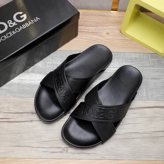 Dolce & Gabbana logo embossé cross-strap pantoufles noires 8