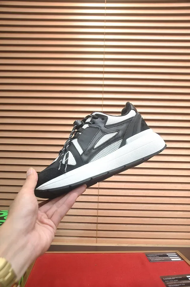 Dolce & Gabbana Portofino Preto Branco Silhueta Chunky Malha-e-Sintético Overlay Tênis Lifestyle 5